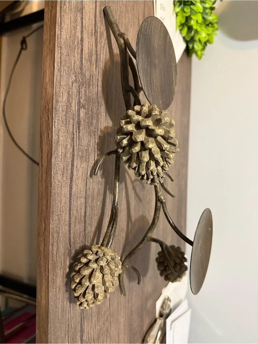 Decorative Pinecone Wall Candle Holder